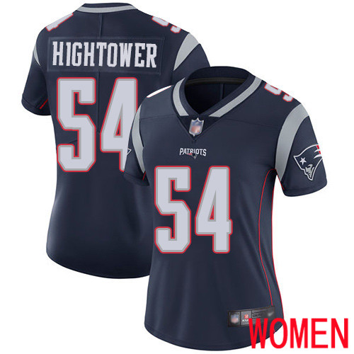 New England Patriots Football #54 Vapor Limited Navy Blue Women Dont a Hightower Home NFL Jersey
